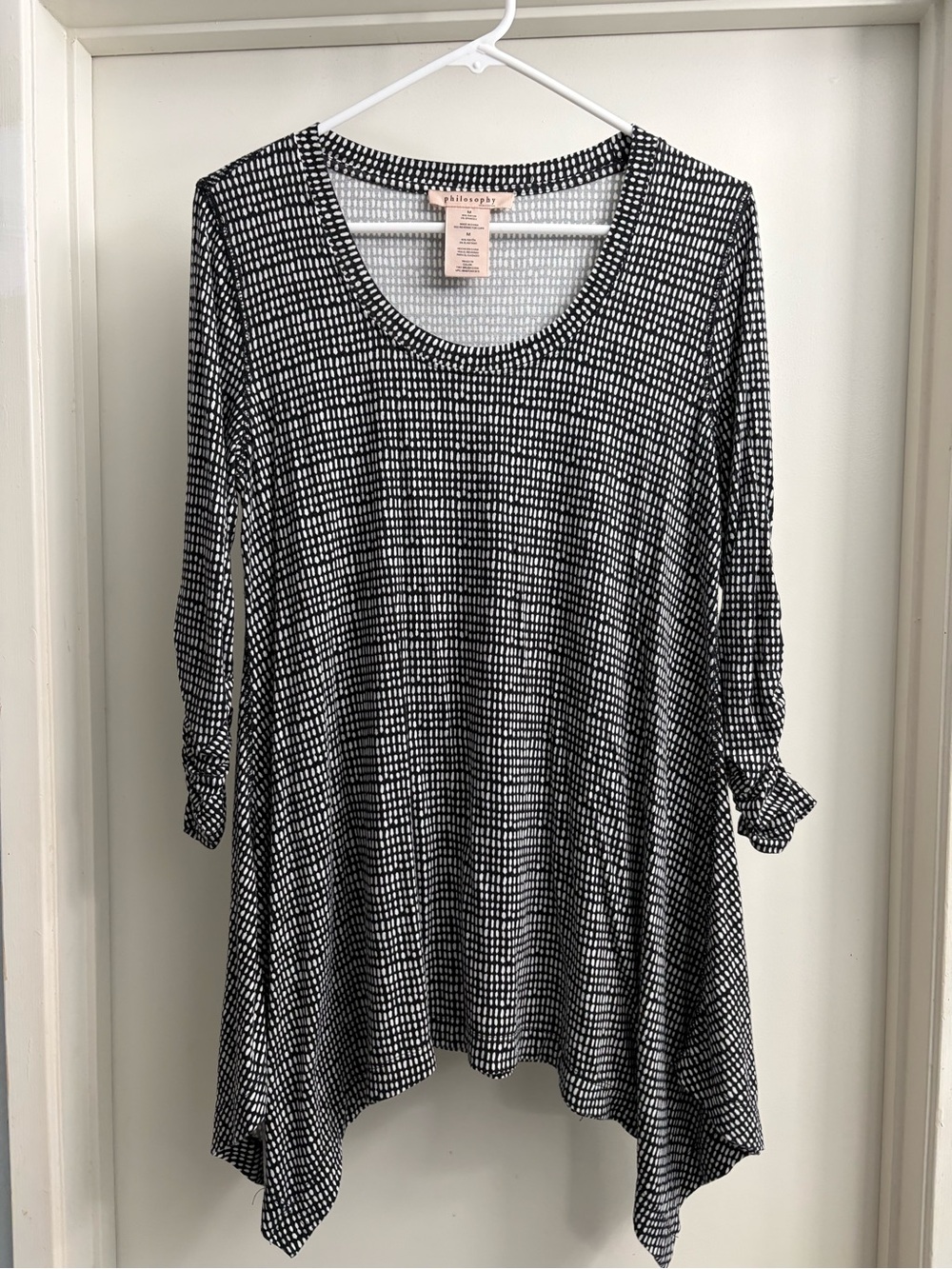 Philosophy Black & White Printed Scoop-Neck Tunic